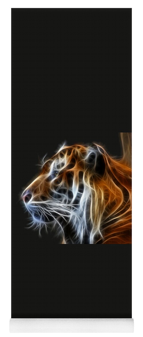 Tiger Yoga Mat featuring the photograph Tiger Fractal by Shane Bechler