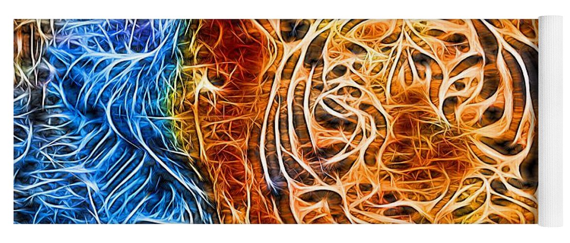 Aged Yoga Mat featuring the photograph Neon Face of Tiger by John Williams
