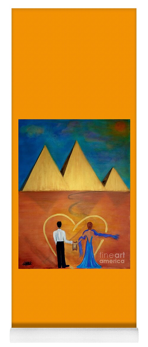 Cairo Yoga Mat featuring the painting Time In Cairo by Artist Linda Marie