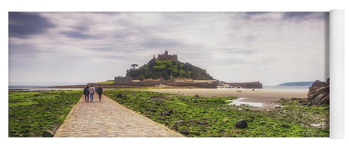 St Michael's Mount Yoga Mat featuring the photograph To The Mount by Framing Places