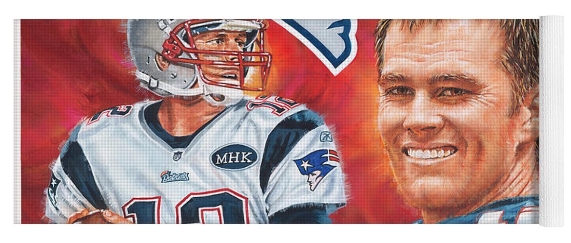 Tom Brady Yoga Mat featuring the painting Tom Brady - The Greatest by Dick Bobnick