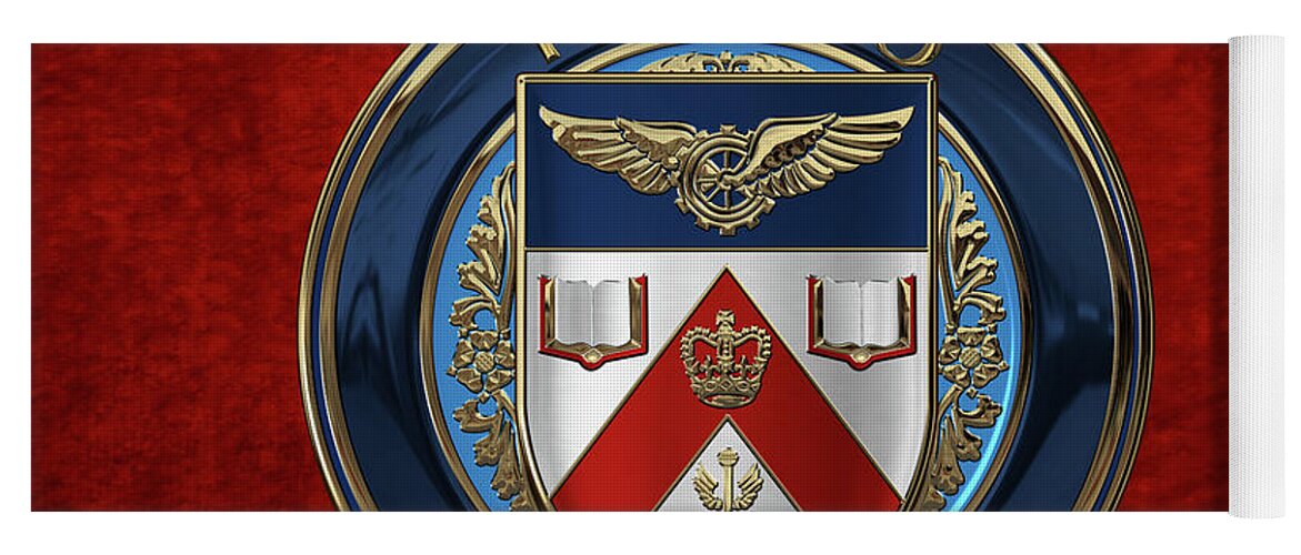 'law Enforcement Insignia & Heraldry' Collection By Serge Averbukh Yoga Mat featuring the digital art Toronto Police Service - T P S Emblem over Red Velvet by Serge Averbukh