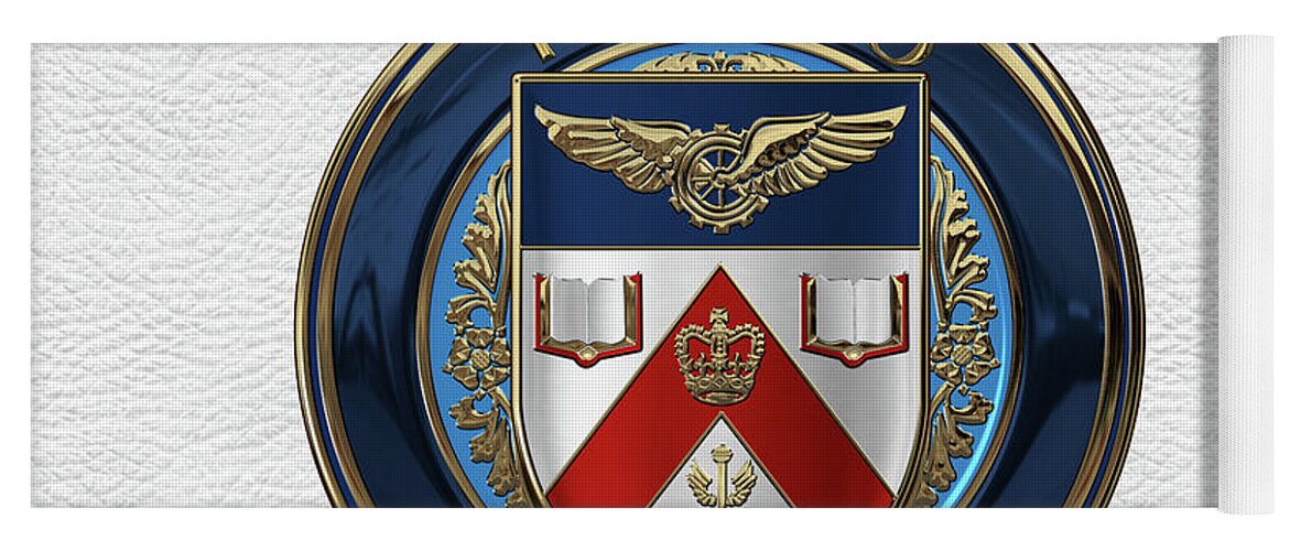 'law Enforcement Insignia & Heraldry' Collection By Serge Averbukh Yoga Mat featuring the digital art Toronto Police Service - T P S Emblem over White Leather by Serge Averbukh