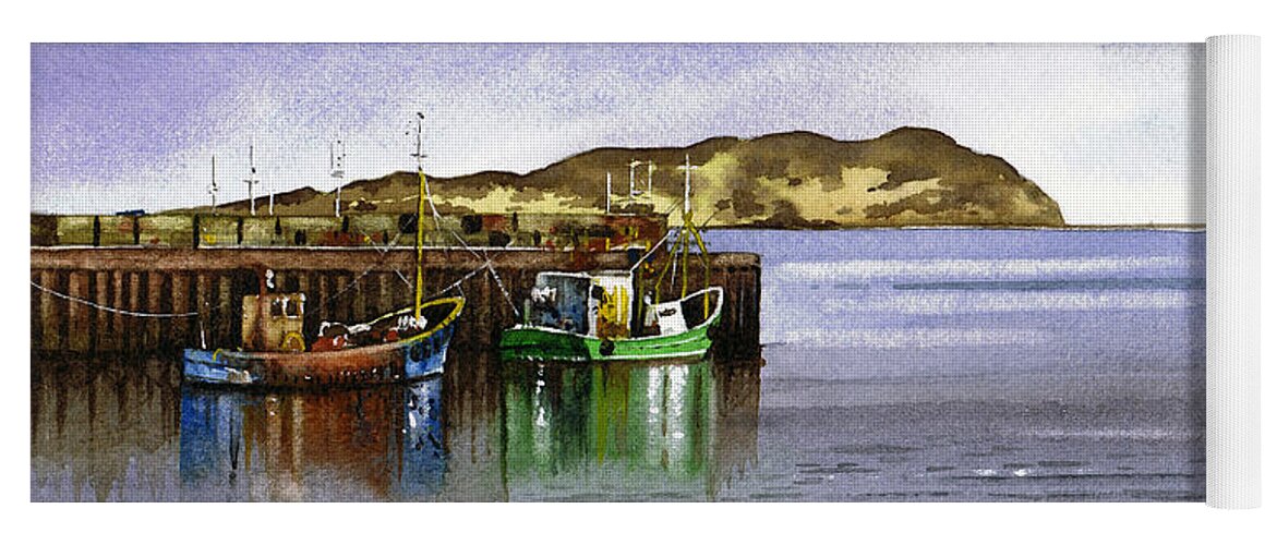 Campbeltown Yoga Mat featuring the painting Towards Davaar from Campbeltown by Paul Dene Marlor