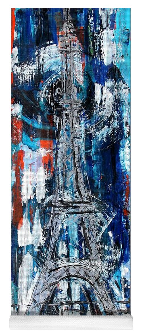 Eiffel Yoga Mat featuring the painting Tower Eiffel by J Vincent Scarpace