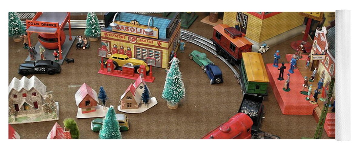 Toys Yoga Mat featuring the photograph Toytown - Train Set Overview by Michele Myers