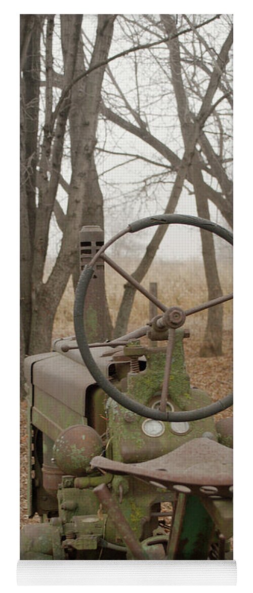 Tractor Yoga Mat featuring the photograph Tractor Morning by Troy Stapek