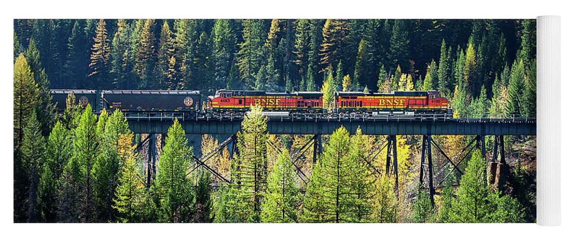 Locomotive Yoga Mat featuring the photograph Train Coming Through by Todd Klassy