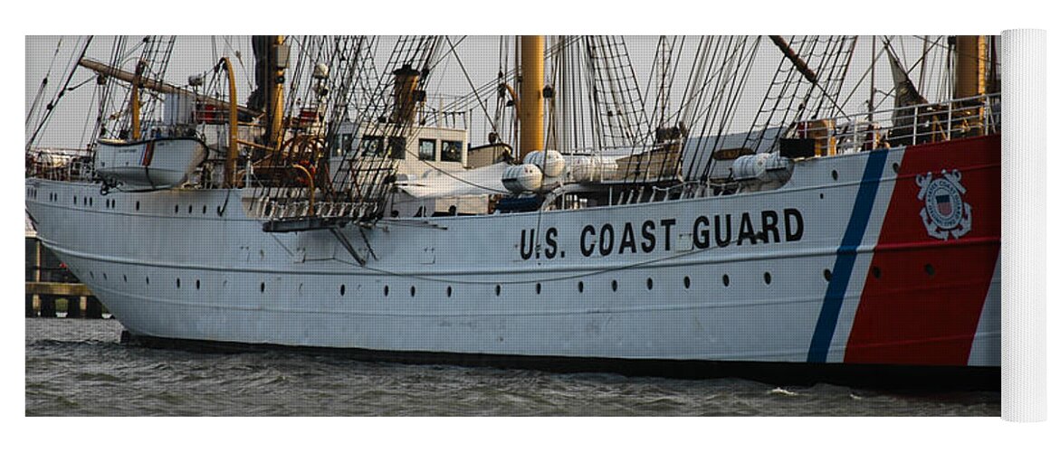 Tall Ship Uscg Barque Eagle Yoga Mat featuring the photograph Training Cutter by Dale Powell