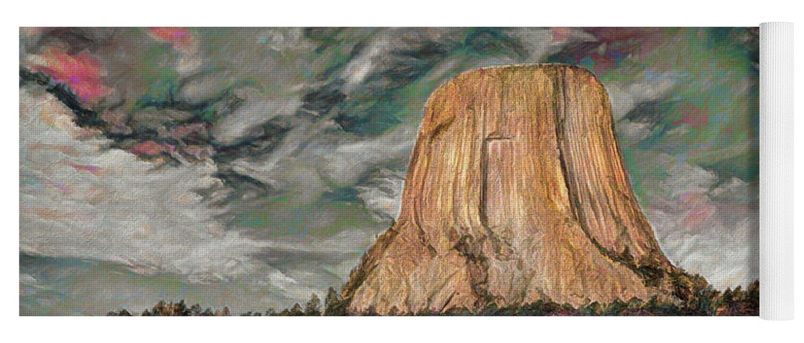 Landscape Yoga Mat featuring the photograph Transcendental Devils Tower by John M Bailey