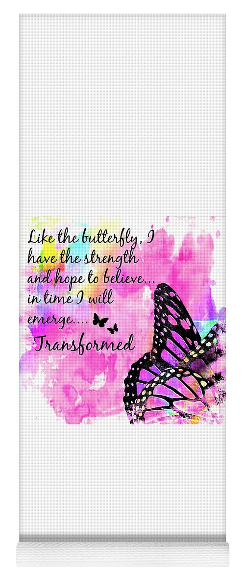 Butterfly Yoga Mat featuring the painting Transformed by Tina LeCour