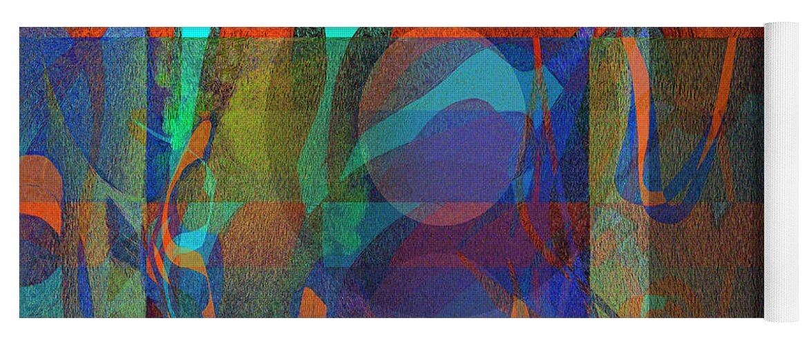 Abstract Yoga Mat featuring the digital art Transitory Phase 2 by Lynda Lehmann