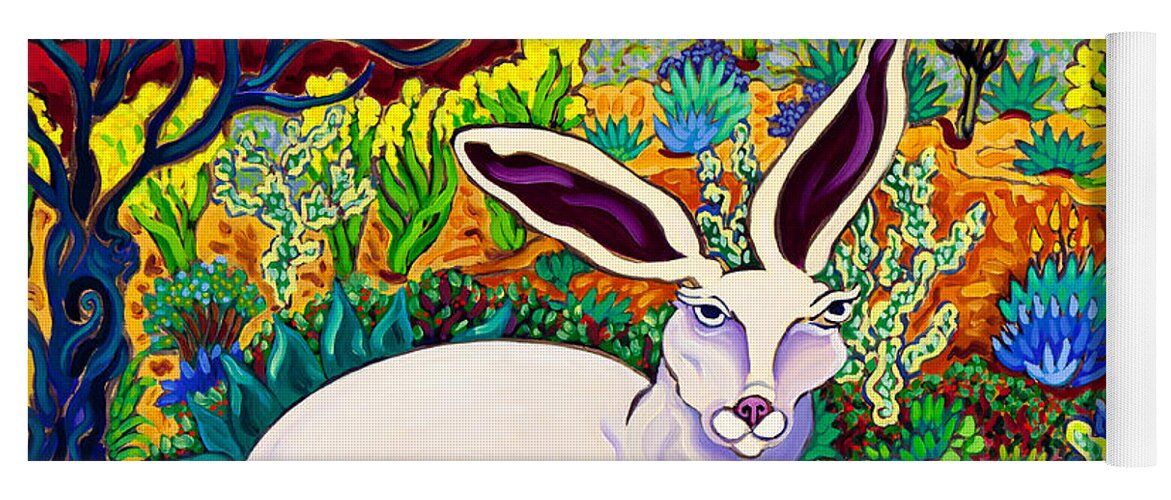 Jack Rabbit Yoga Mat featuring the painting Traveler by Cathy Carey