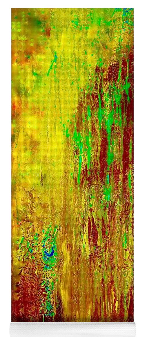 Abstract Painting Yoga Mat featuring the mixed media Treasure Filled Earthen Vessels by Catalina Walker