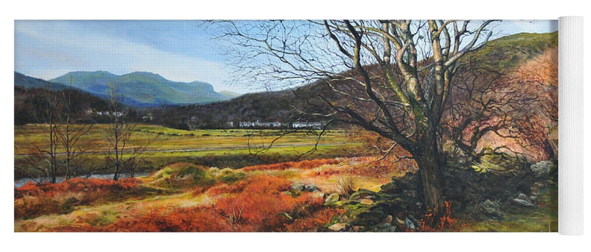 Landscape Yoga Mat featuring the painting Tree at Aberglaslyn by Harry Robertson