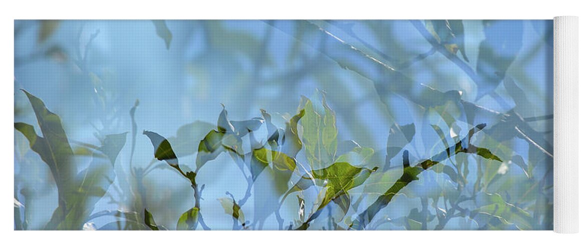 Linda Brody Yoga Mat featuring the photograph Tree Leaves Multiple Exposure Abstract I by Linda Brody