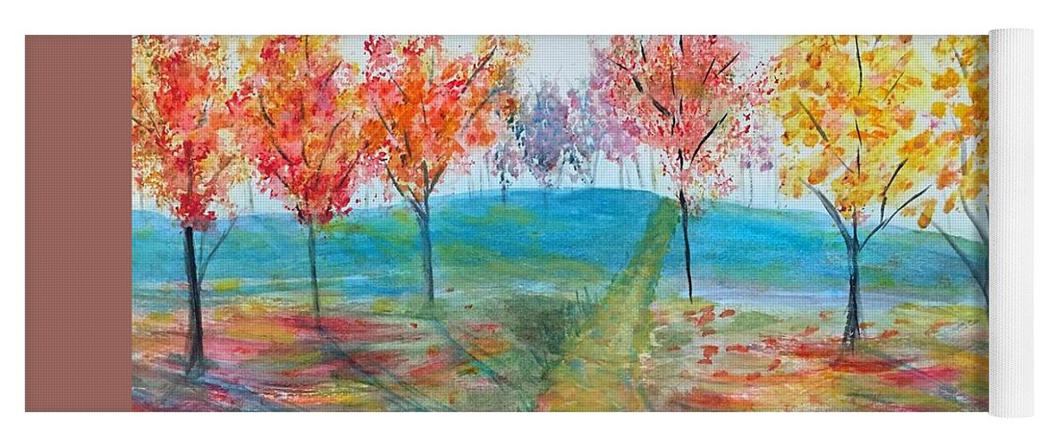 Autumn Yoga Mat featuring the painting Trees of Autumn by Anne Sands