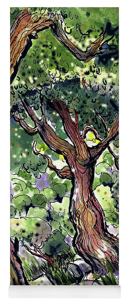 Trees Yoga Mat featuring the painting Trees by Terry Banderas