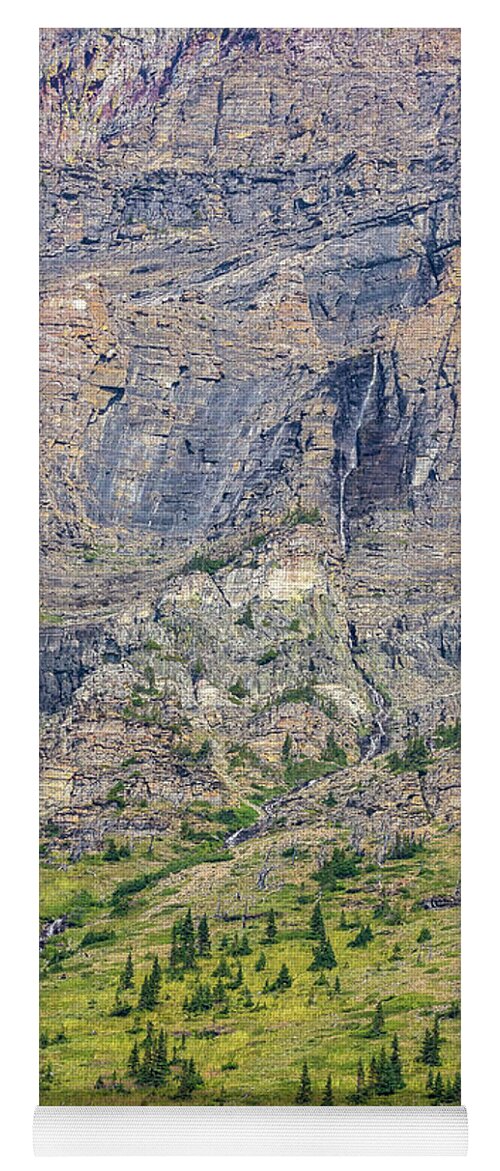Glacier National Park Yoga Mat featuring the photograph Trickling Waterfall by Penny Meyers