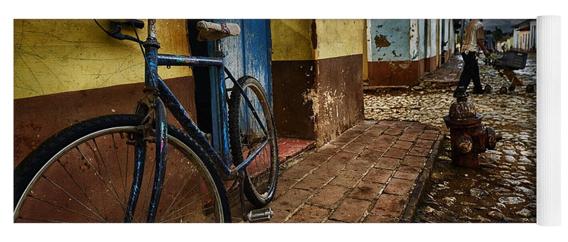 Bicycle Yoga Mat featuring the photograph Trinidad streets by Jose Rey