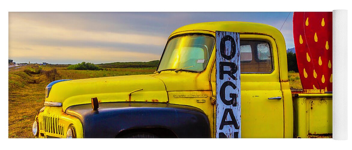 Truck Yoga Mat featuring the photograph Truck With Strawberry Sign by Garry Gay