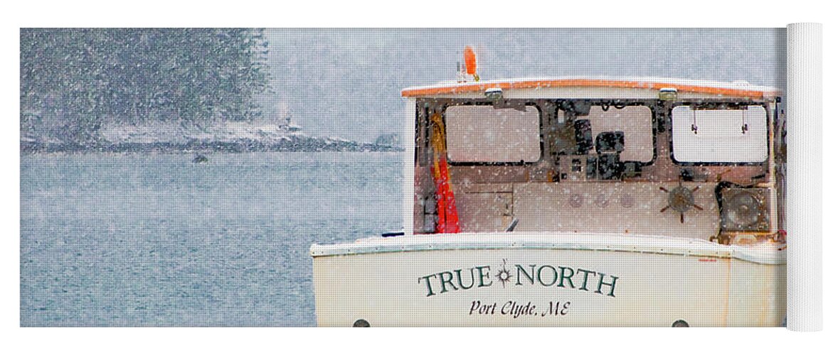 Lobsterboat Yoga Mat featuring the photograph True North by Jeff Cooper