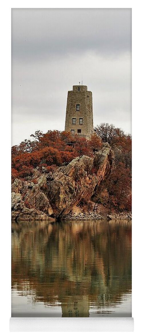Nature Yoga Mat featuring the photograph Tucker Tower and Reflection by Sheila Brown