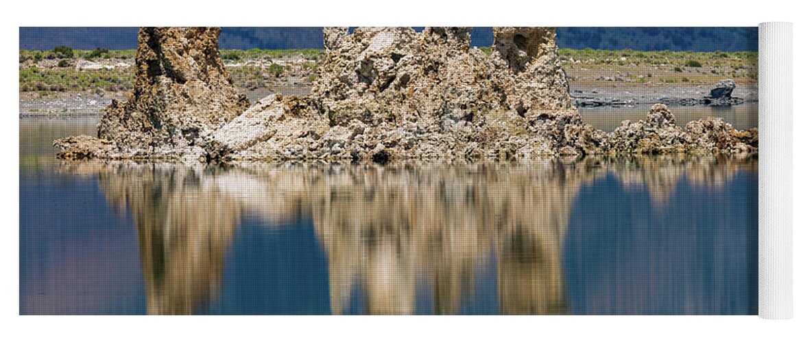 Mono Lake Yoga Mat featuring the photograph Tuffa Reflection by Anthony Michael Bonafede