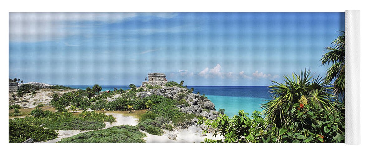Ancient Yoga Mat featuring the photograph Tulum Ruins by Bill Bachmann - Printscapes