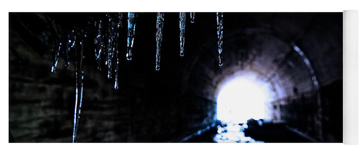 Tunnel Yoga Mat featuring the photograph Tunnel Icicles 2 by Pelo Blanco Photo
