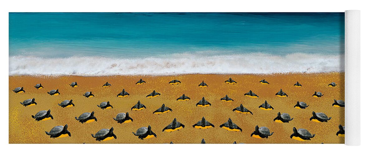 Beach Yoga Mat featuring the painting Turtle Beach by Bruce Nutting
