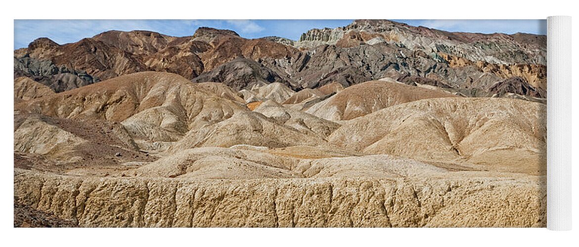 Arid Climate Yoga Mat featuring the photograph Twenty Mule Team Canyon by Jeff Goulden