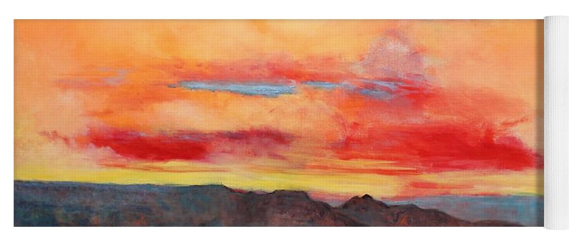 Southwest Yoga Mat featuring the painting Twilight 8 by M Diane Bonaparte