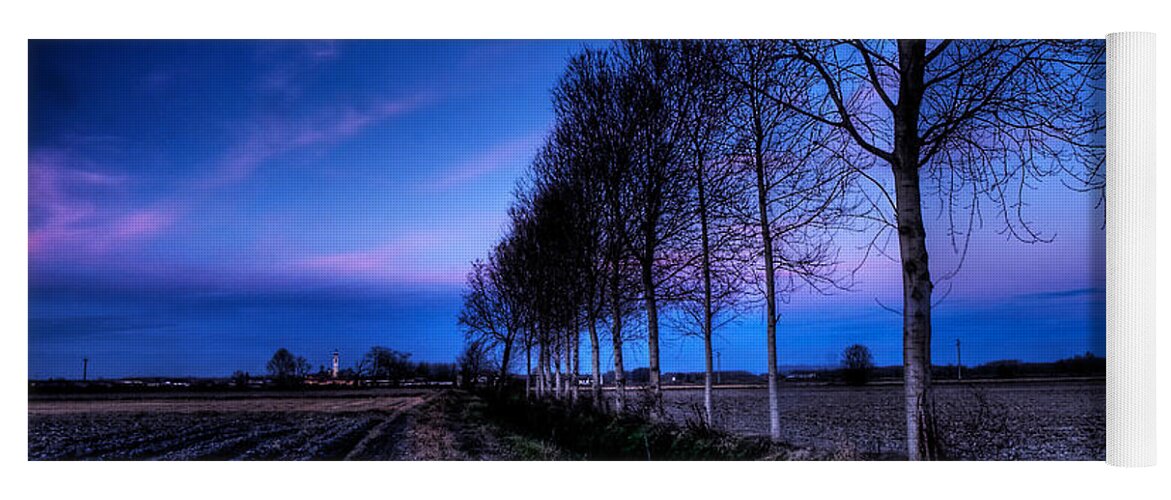 Countryscape Yoga Mat featuring the photograph Twilight and trees by Roberto Pagani