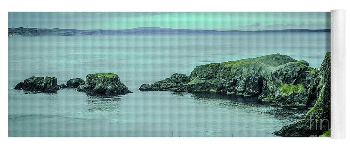 Ireland Rocks Series By Lexa Harpell Yoga Mat featuring the photograph Twilight on the Antrim Coast Norhern Ireland by Lexa Harpell