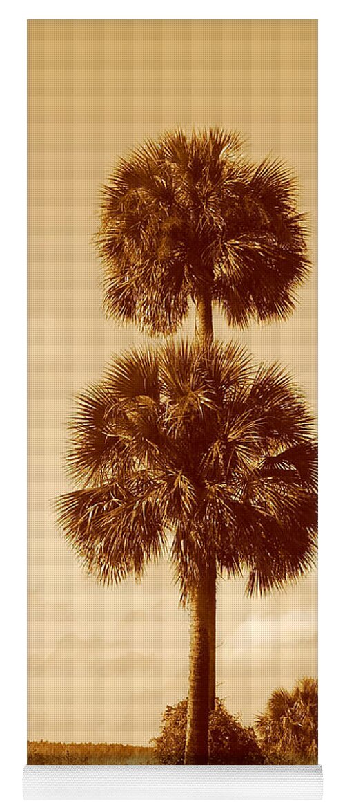 Nature Yoga Mat featuring the photograph Twin Palms by Peggy Urban