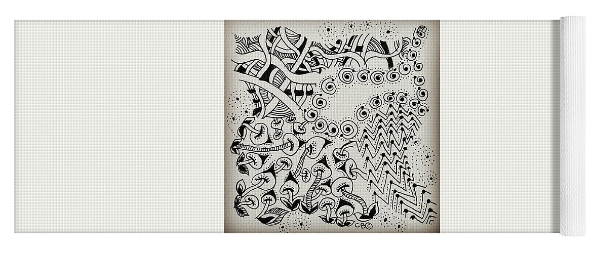 Zentangle Yoga Mat featuring the drawing Twinkle by Carole Brecht