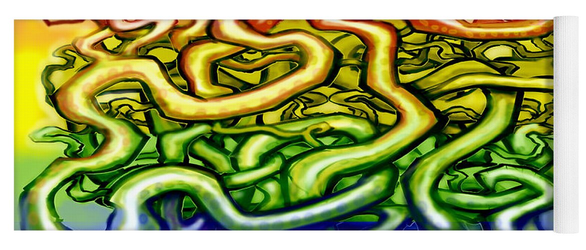 Vine Yoga Mat featuring the digital art Twisted Vines We Call Life LGBTQ by Kevin Middleton