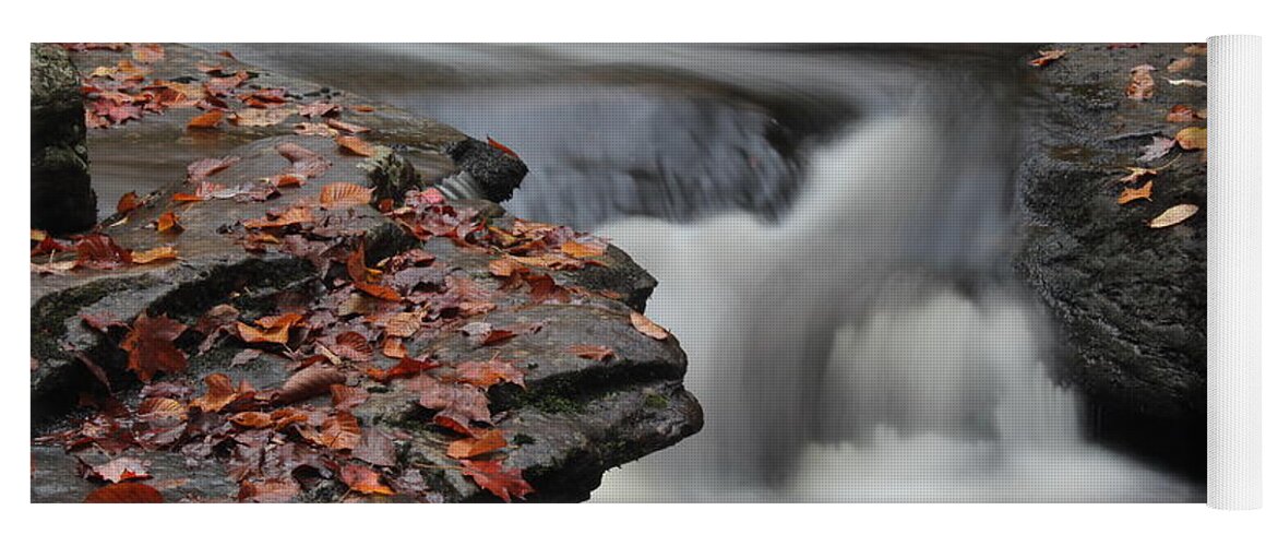 Waterfall Leaves Movement Rocks Edges Multicolored Yoga Mat featuring the photograph Twisted Waterfall by Scott Burd