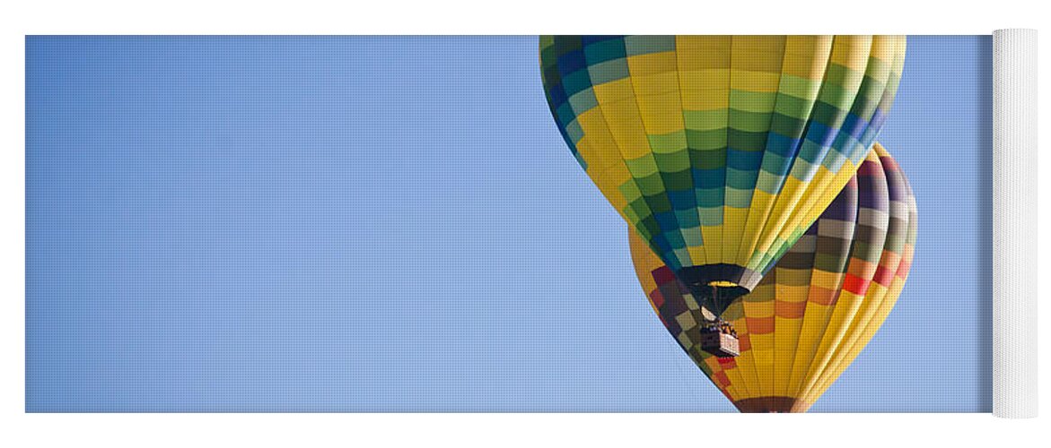 Hot Air Balloon Yoga Mat featuring the photograph Two Balloons by Ana V Ramirez