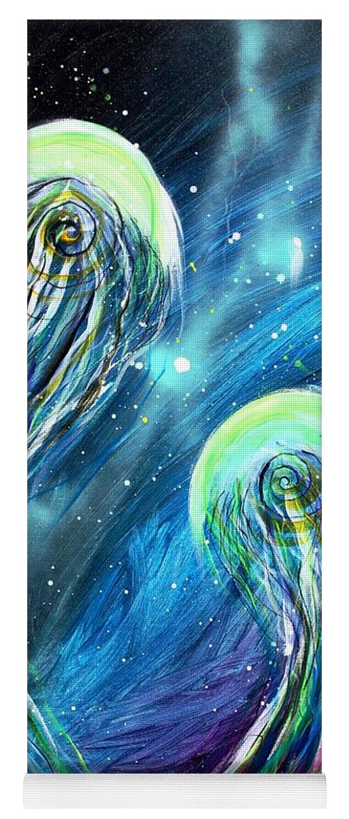 Jellyfish Yoga Mat featuring the painting Two Into by J Vincent Scarpace