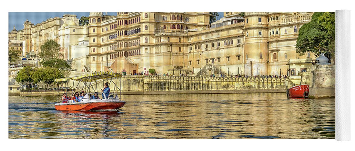 India Yoga Mat featuring the photograph Udaipur City Palace 01 by Werner Padarin