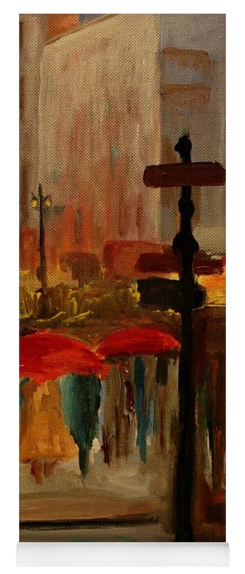 Rain Photographs Yoga Mat featuring the painting Umbrella Day by Julie Lueders 