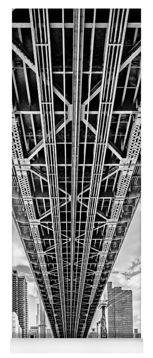 Queensboro Bridge Yoga Mat featuring the photograph Underneath The Queensboro Bridge by Susan Candelario