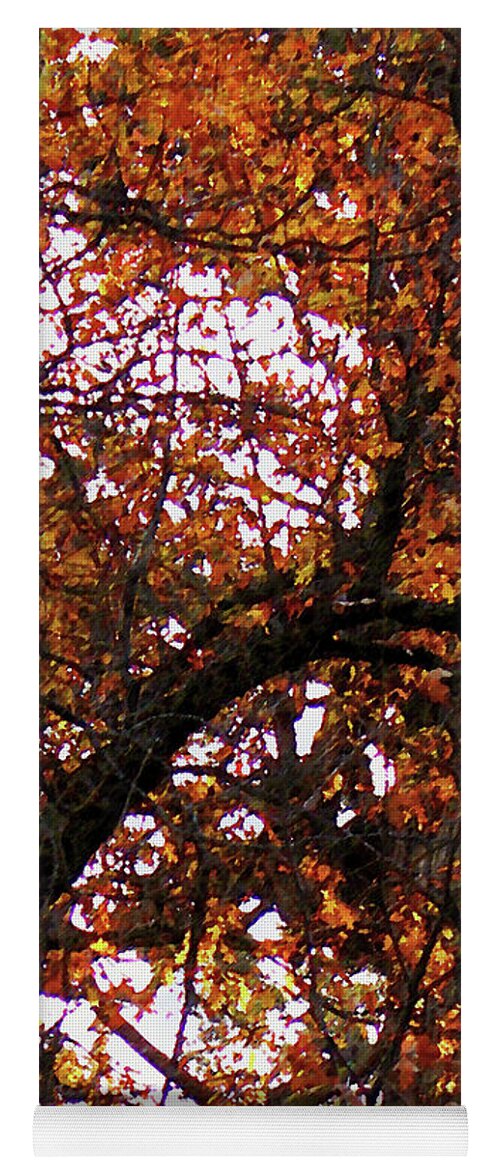 Leaves Yoga Mat featuring the photograph Unfallen by Timothy Bulone