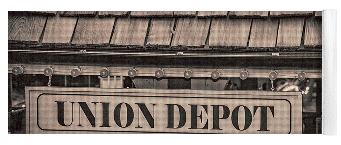 Sign Yoga Mat featuring the photograph Union Depot by Pamela Williams