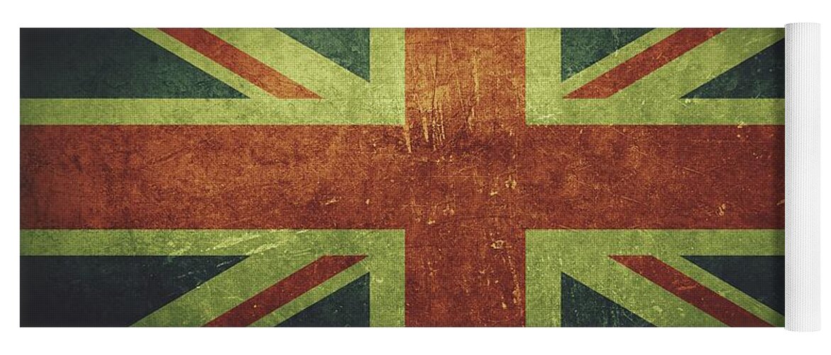 United Kingdom Yoga Mat featuring the painting United Kingdom Distressed Flag Dehner by David Dehner