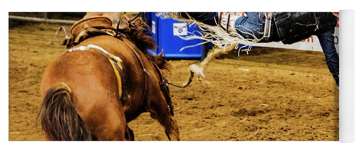 Rodeo Yoga Mat featuring the photograph Unseated by Jeff Kurtz