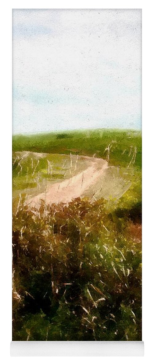 Autumn Yoga Mat featuring the painting Uphill Curve by RC DeWinter