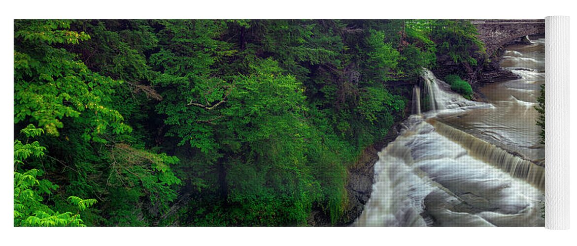 Upper Taughannock Falls Yoga Mat featuring the photograph Upper Taughannock Falls by Mark Papke